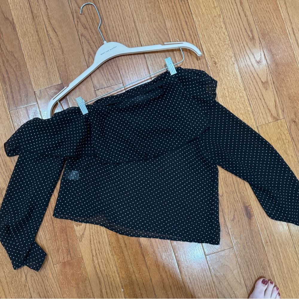 About Us Black Polka Dot Blouse